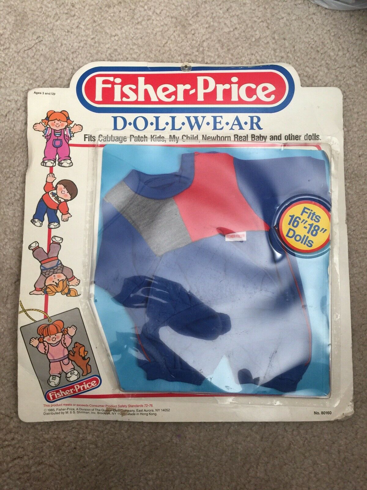 Vintage 1985 Fisher Price Dollwear 16"-18" Dolls Clothing Sweatsuit Nip