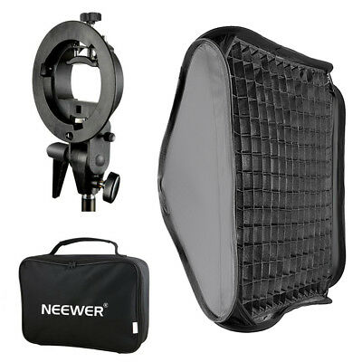 Neewer 24"x24"/60x60cm Softbox With Grid And S-type Flash Bracket For Speedlite