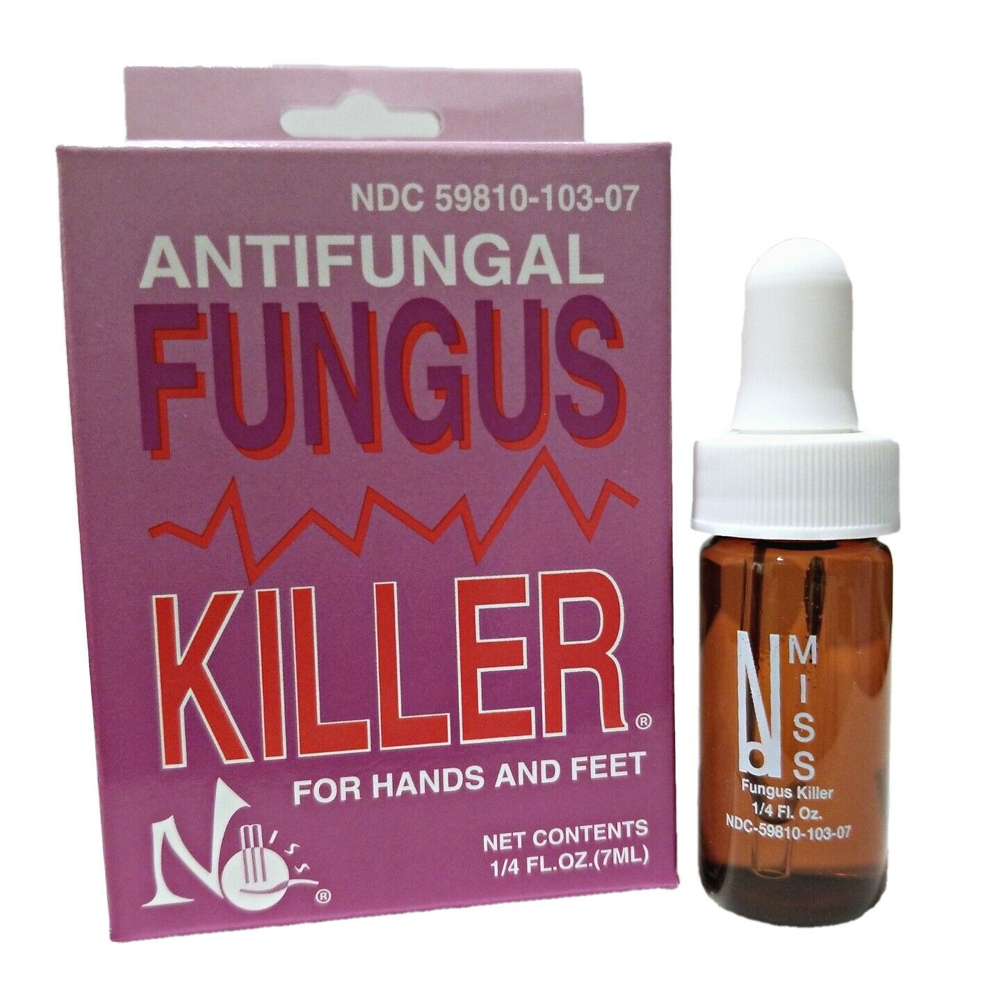 No Miss Antifungal Fungus Killer For Hands And Feet 1/4 Fl.oz. 7ml New Bottle