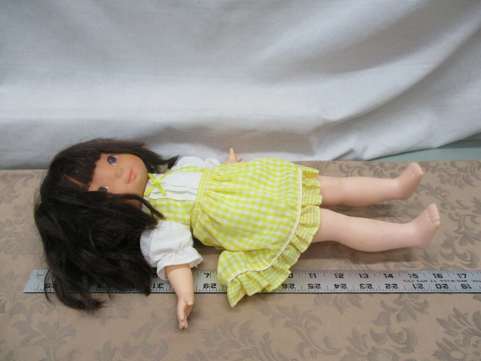 Vintage 1982 Fisher Price My Friend Jenny Doll Original Dress Yellow Gingham Toy