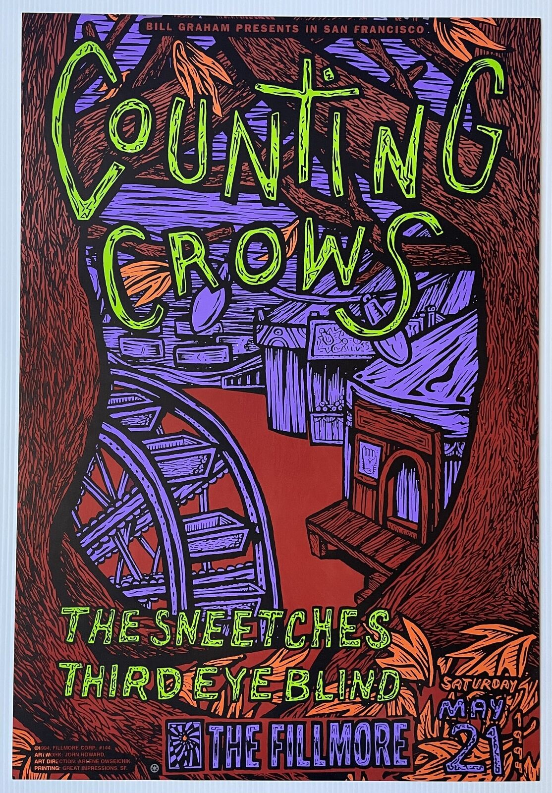 Counting Crows Concert Poster 1994 F-144 Fillmore