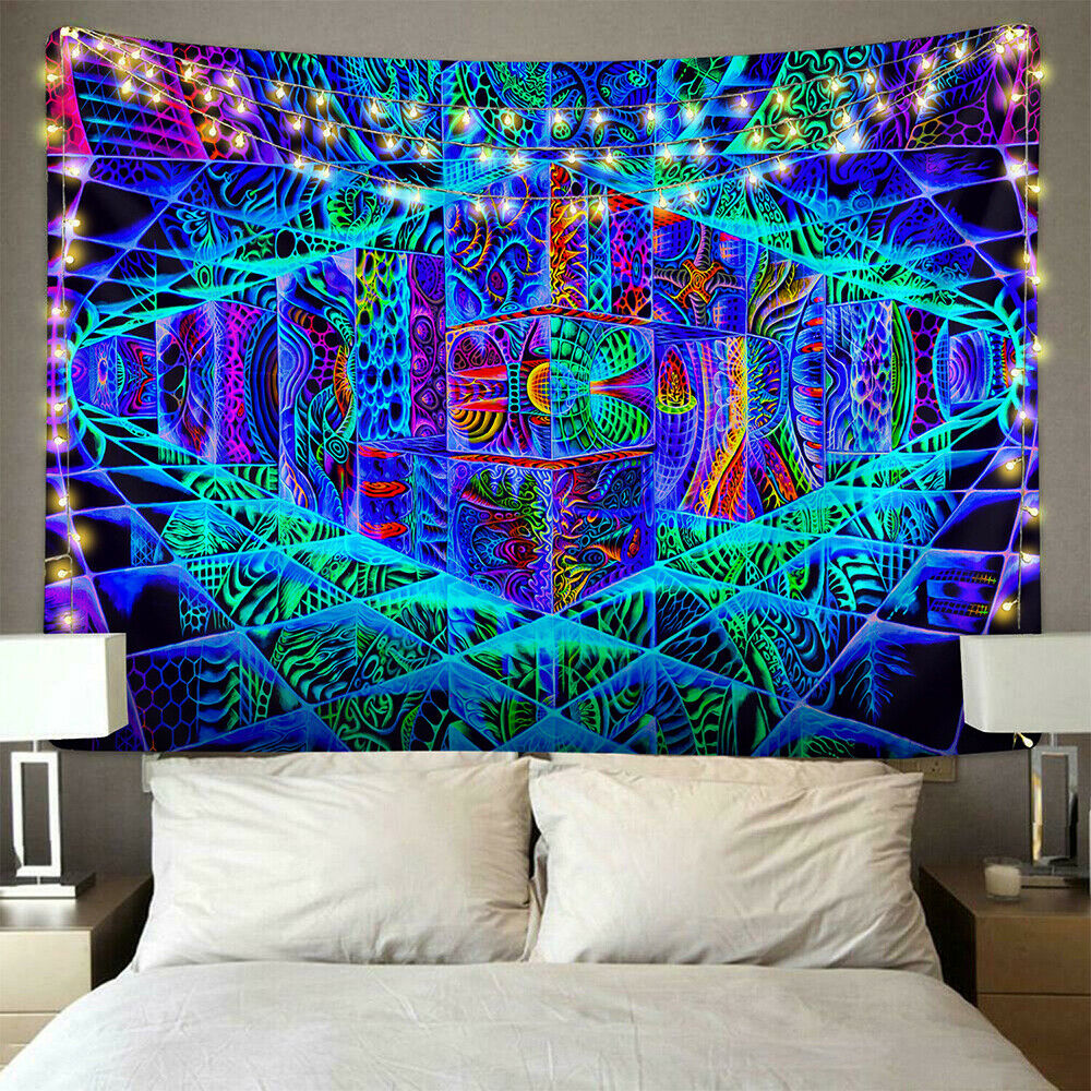 Psychedelic Hippie Trippy Tapestry Hanging Blanket Boho Throw Home Decor