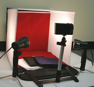 New 50w Photo Studio 16" Photography Lighting Tent Kit Backdrop Cube In A Box