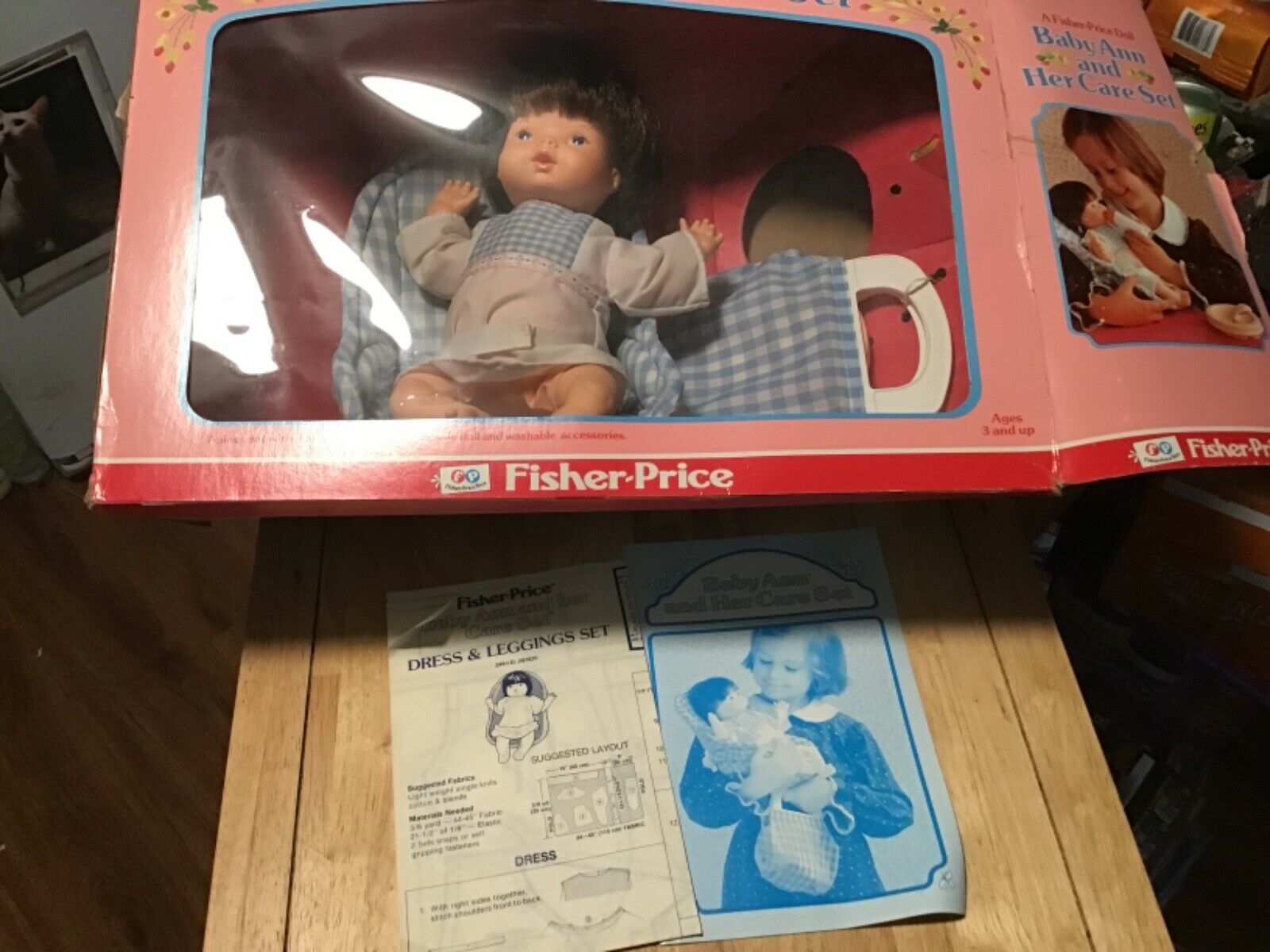 Vintage Fisher Price Baby Ann And Her Care Set From 1981 #249 With Original Box